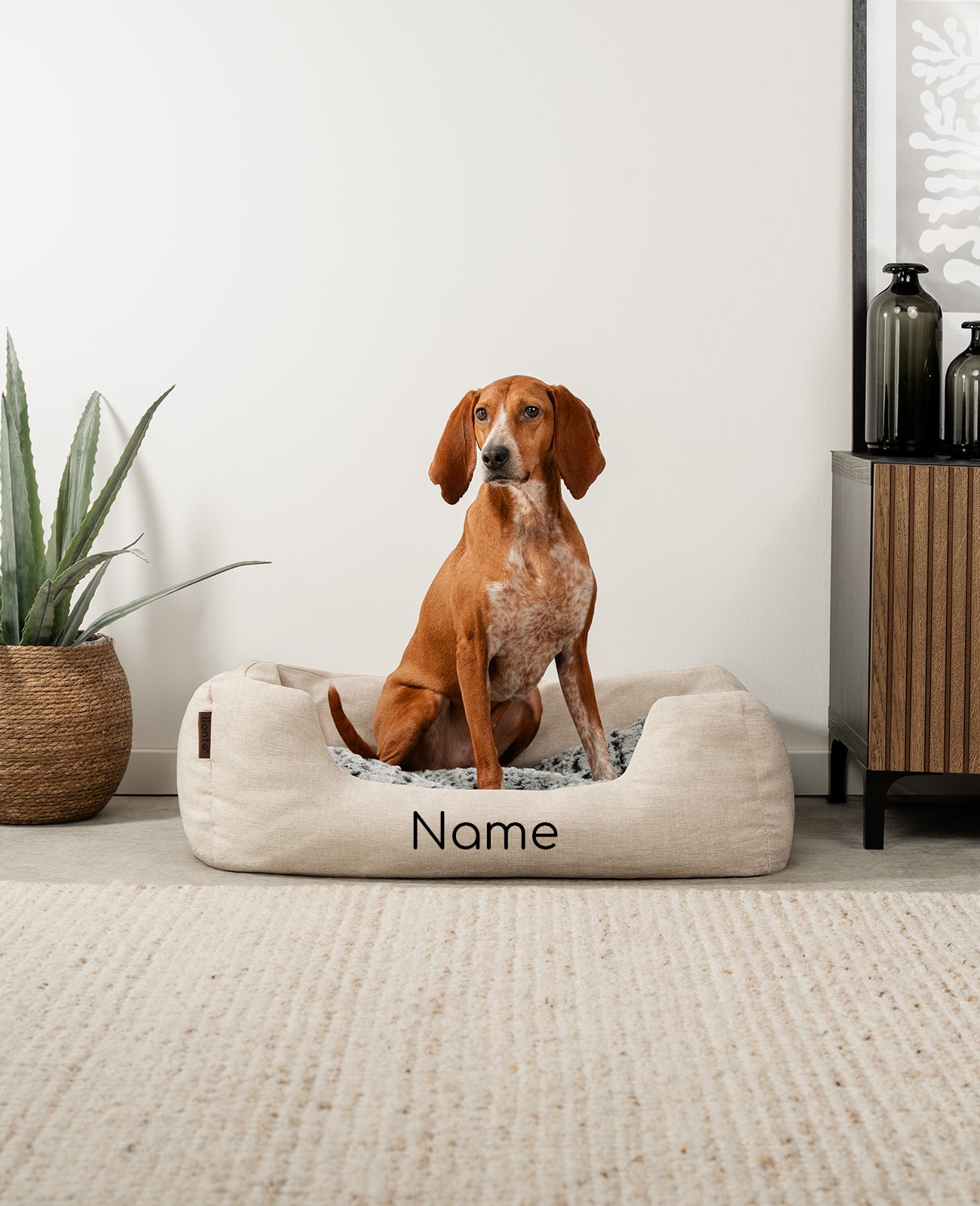 Lit pour animaux de compagnie avec oreiller câlin, personnalisé