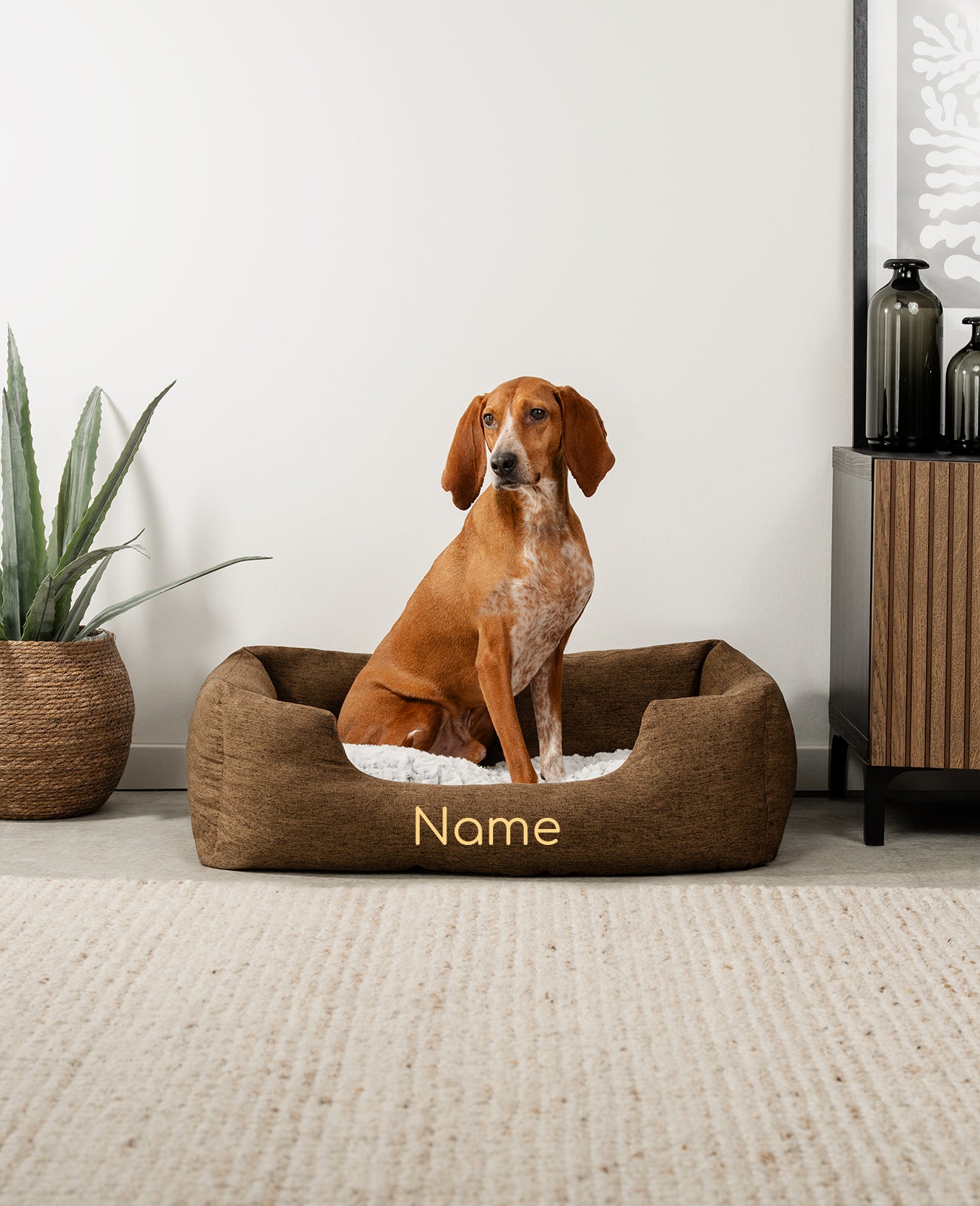 Lit pour animaux de compagnie avec oreiller câlin, personnalisé