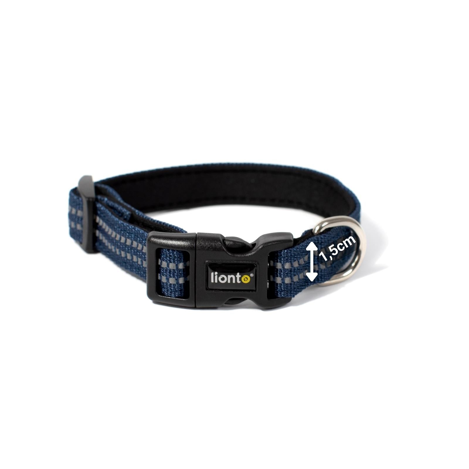 lionto Collier de chien réfléchissant en nylon rembourré, tailles & couleurs