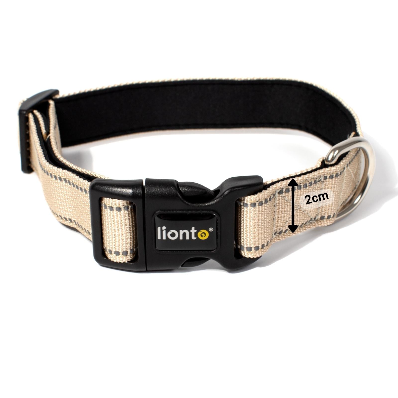 lionto Collier de chien réfléchissant en nylon rembourré, tailles & couleurs