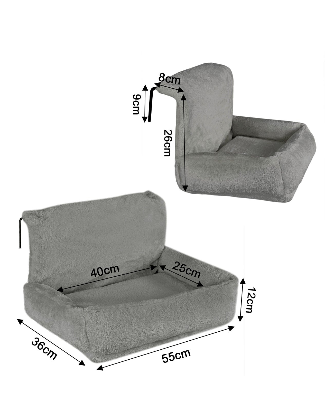 Chaise longue chauffante en peluche pour chat