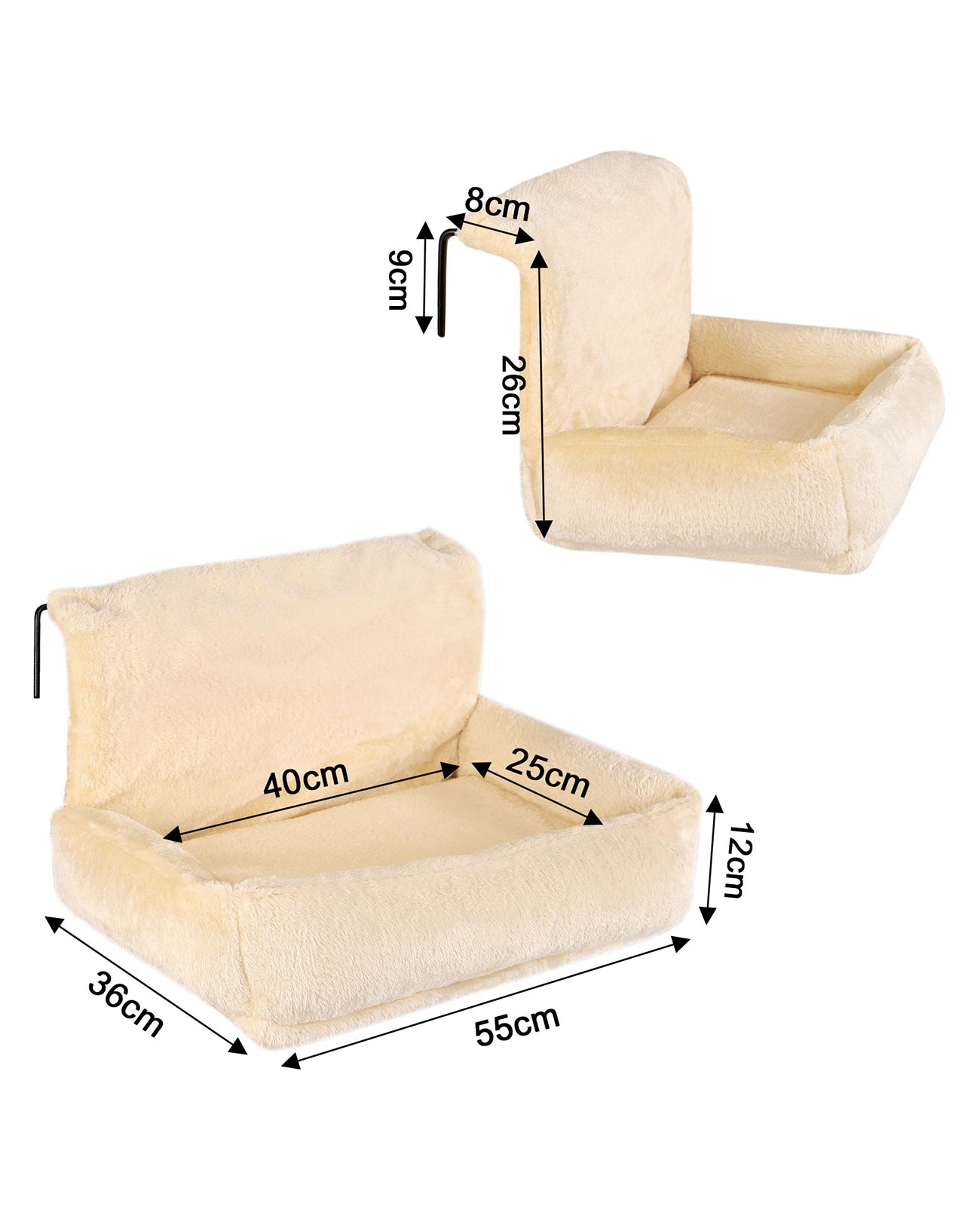 Chaise longue chauffante en peluche pour chat