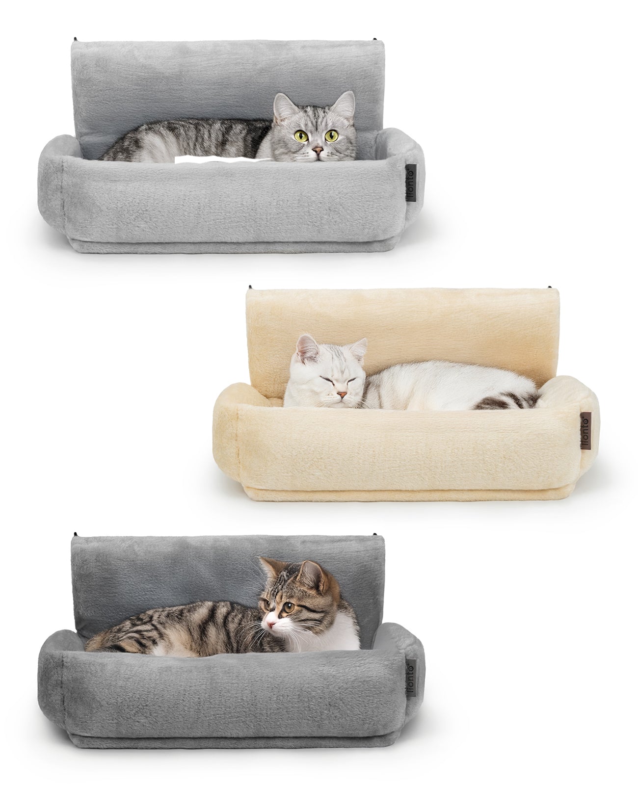 Chaise longue chauffante en peluche pour chat