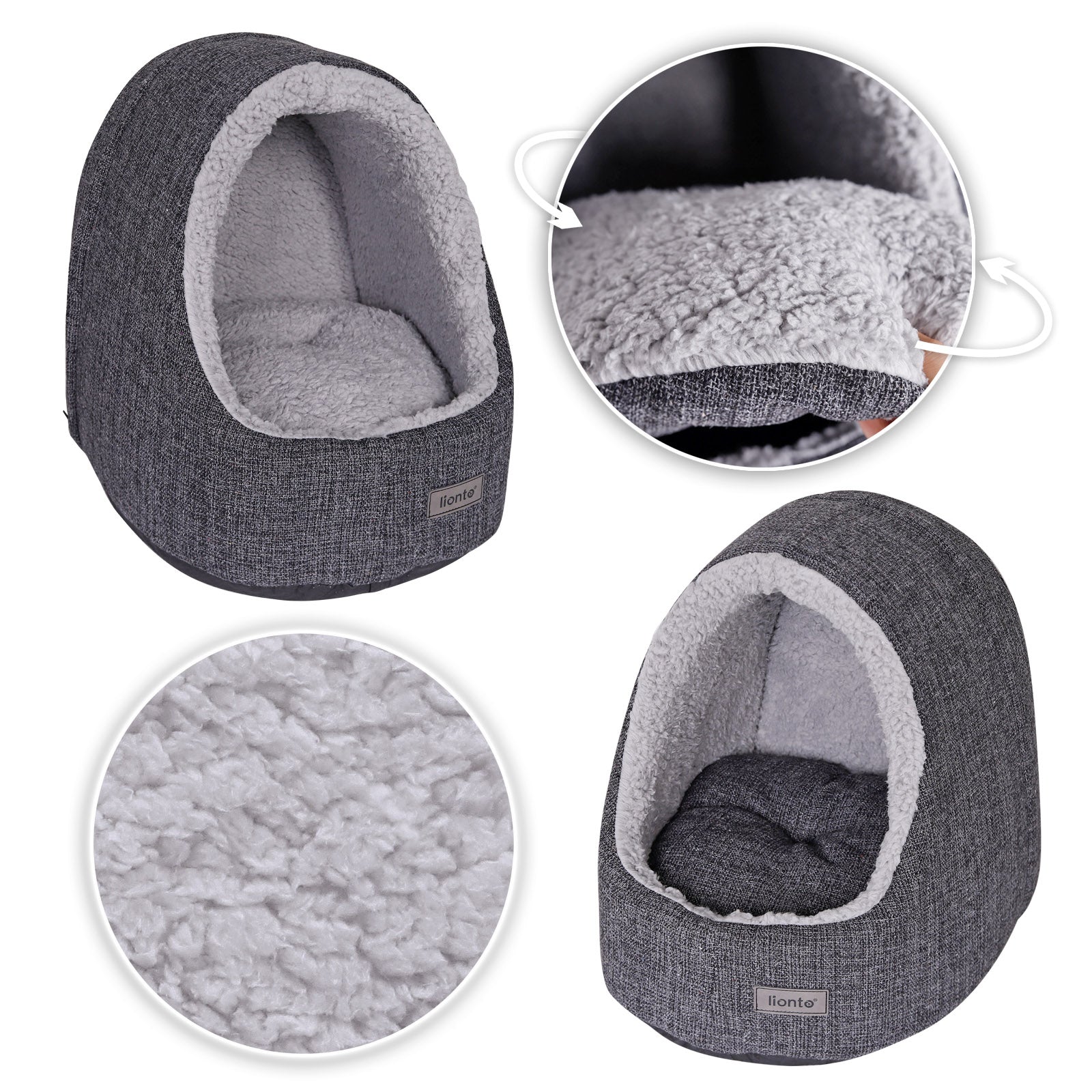 Grotte pour chat avec coussin réversible