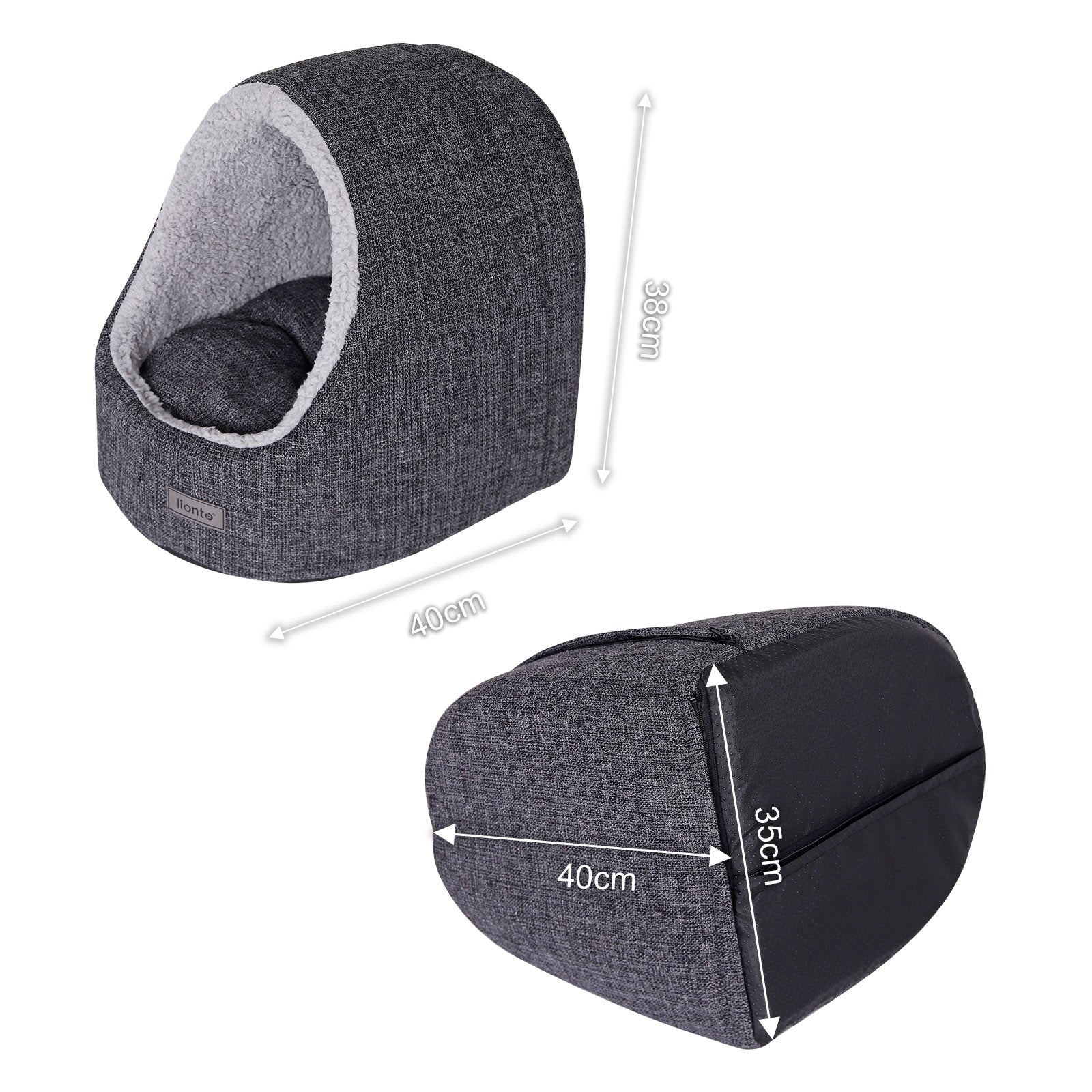Grotte pour chat avec coussin réversible