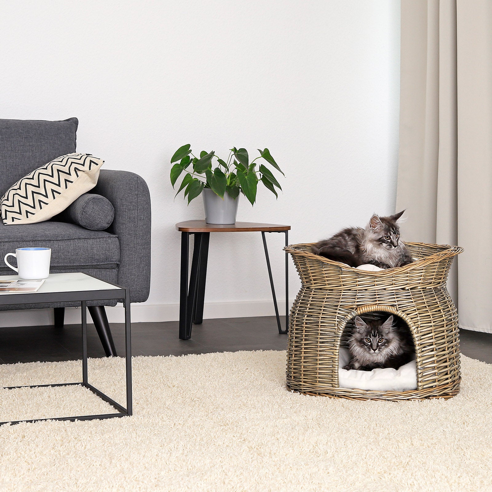 Panier en osier pour chat