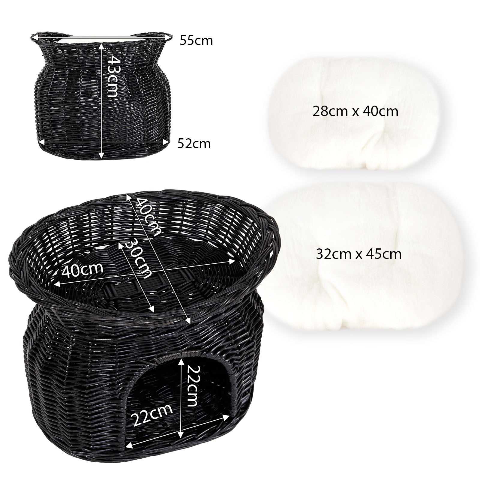 Panier en osier pour chat