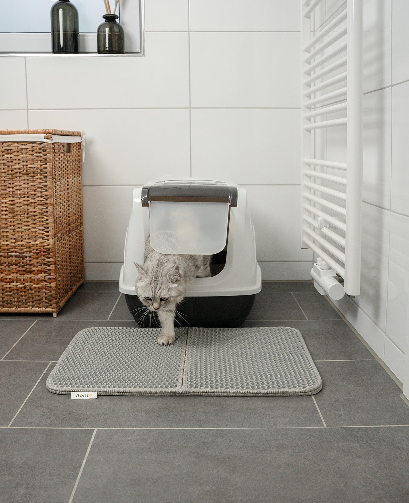 Tapis de litière pour chat double couche