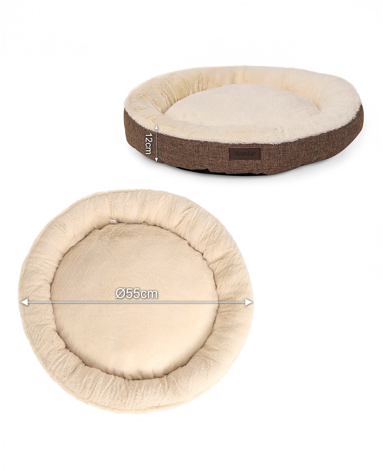 Lit rond pour chien en forme de beignet