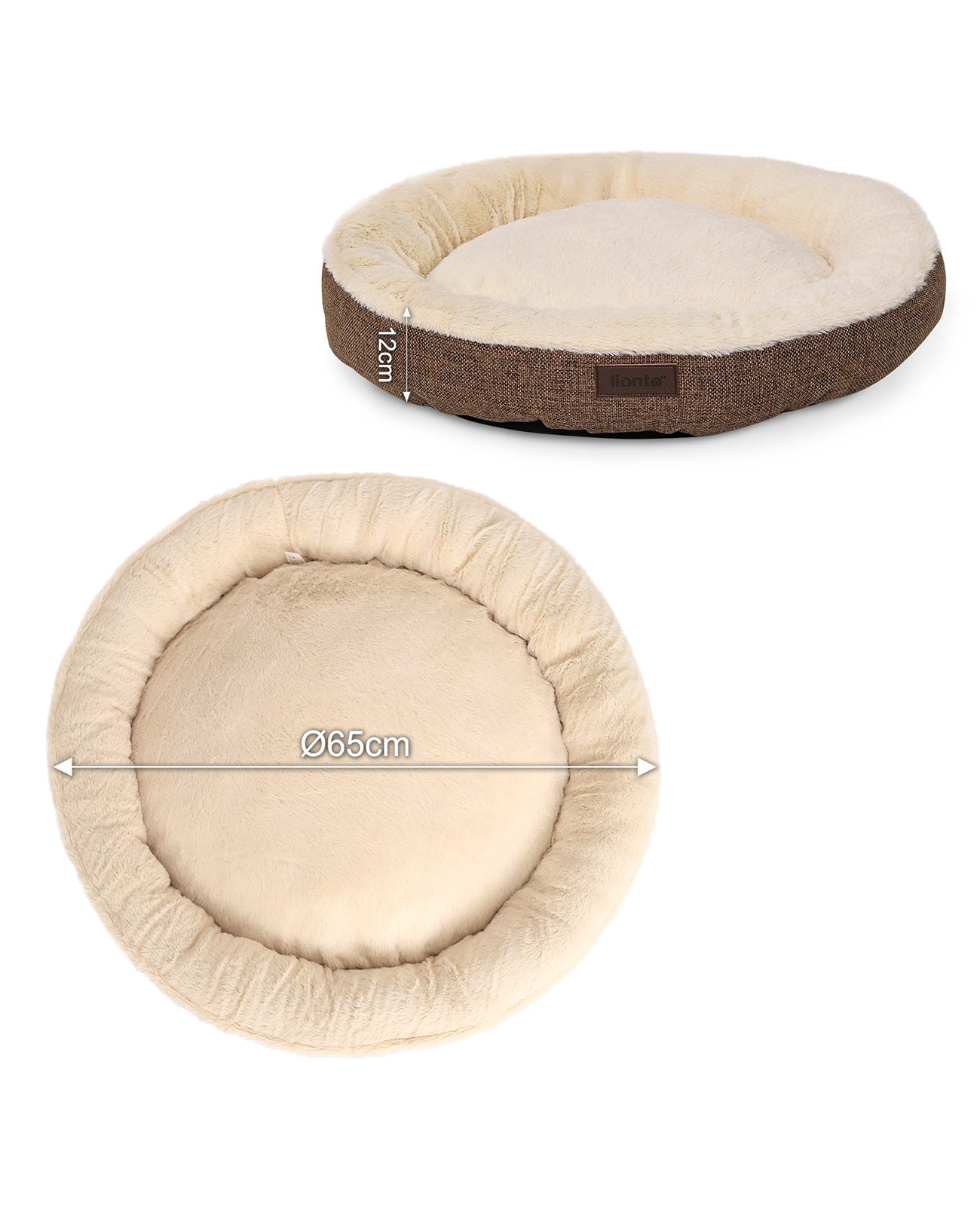 Lit rond pour chien en forme de beignet