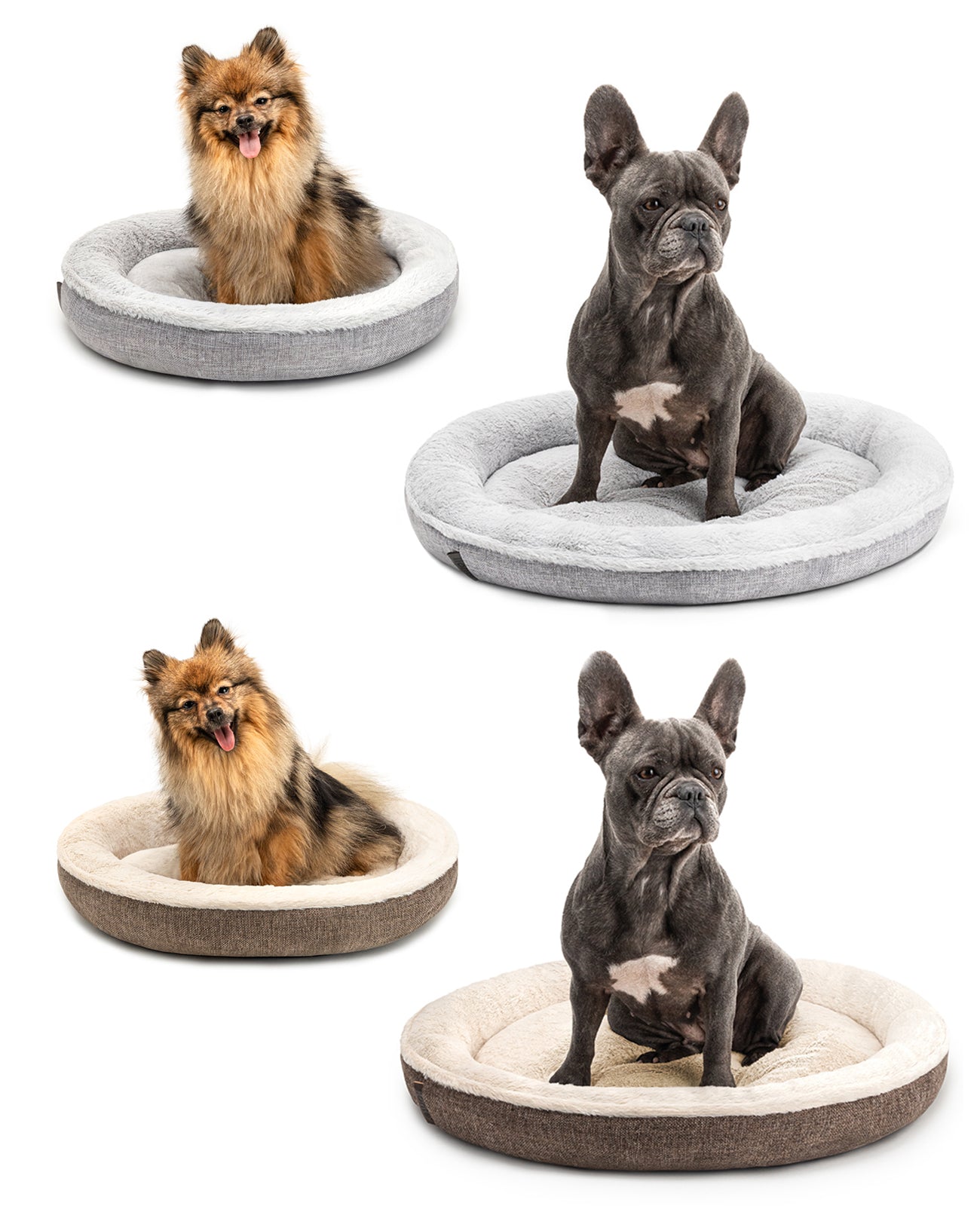 Lit rond pour chien en forme de beignet