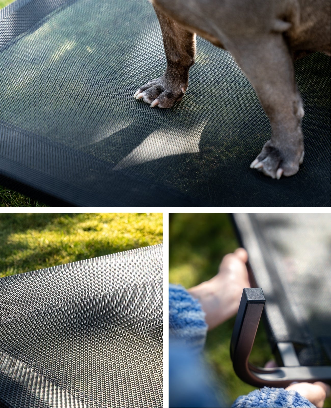 lionto Lit pour Chiens, Couchette en Tissu Textilene, gris ou noir