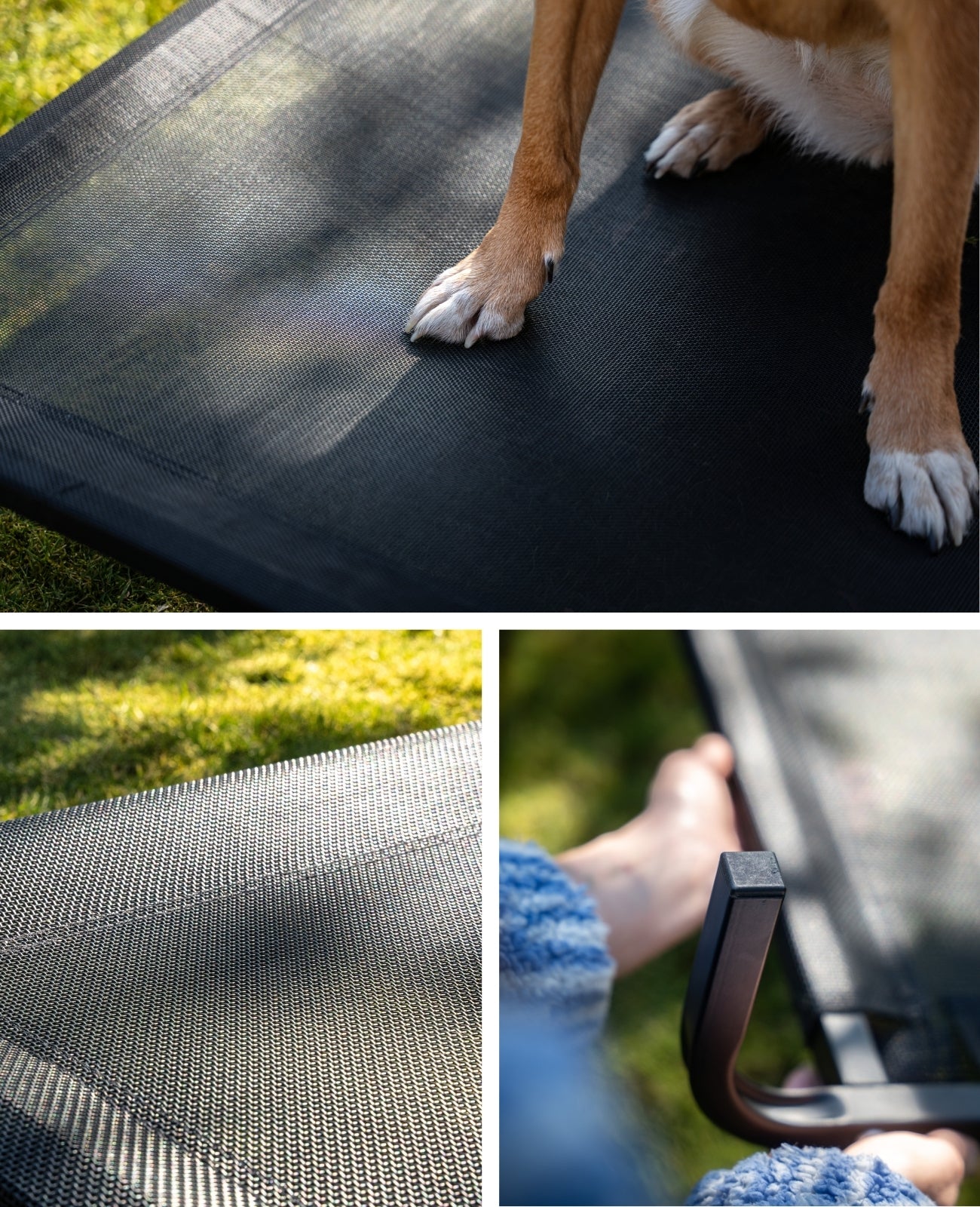 lionto Lit pour Chiens, Couchette en Tissu Textilene, gris ou noir