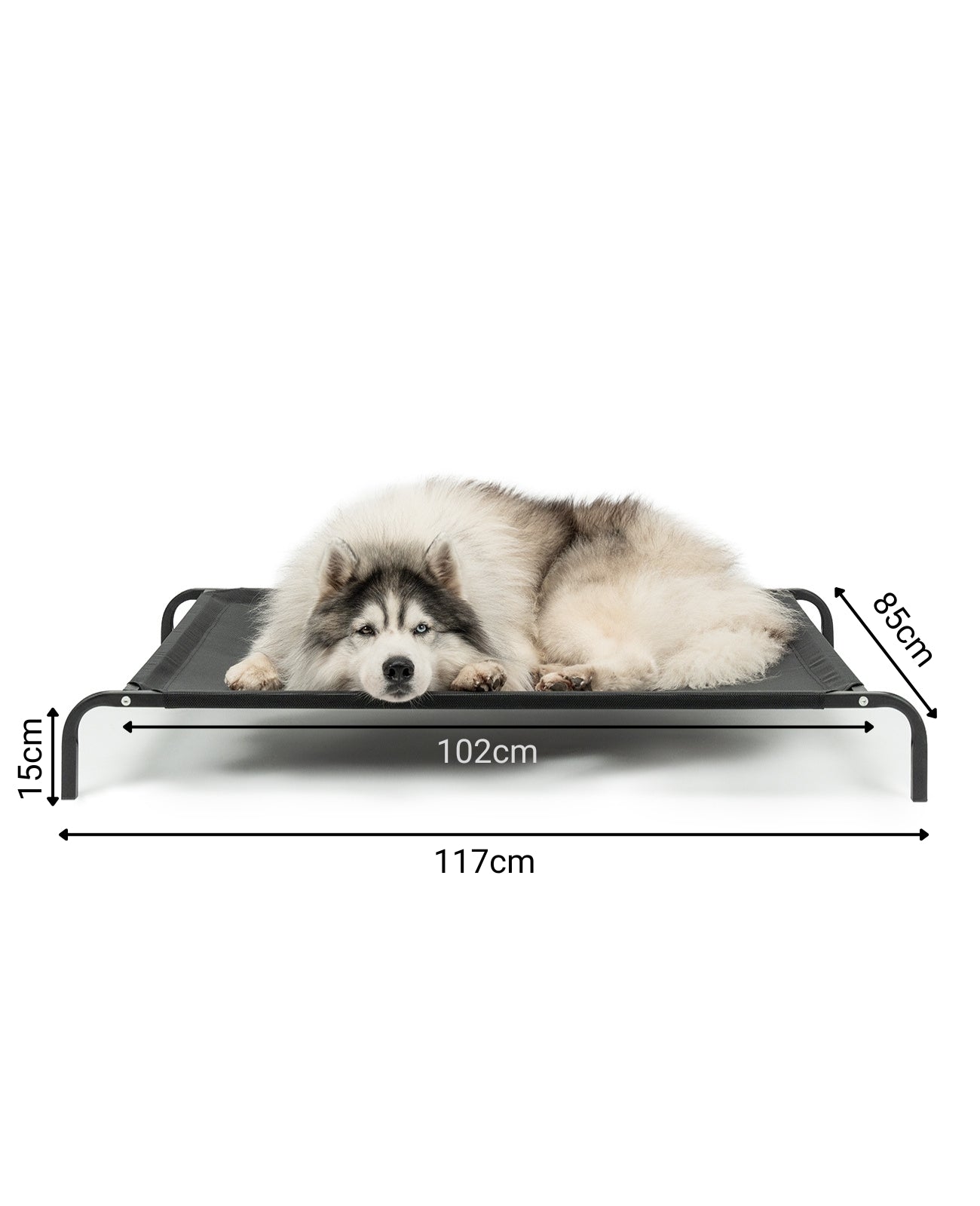 lionto Lit pour Chiens, Couchette en Tissu Textilene, gris ou noir