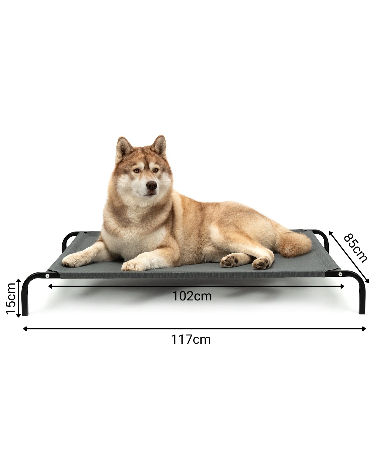 lionto Lit pour Chiens, Couchette en Tissu Textilene, gris ou noir