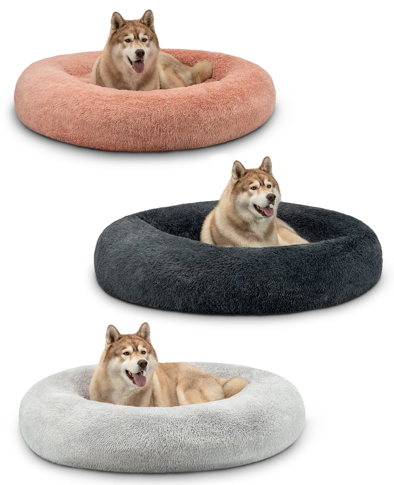lionto Panier rond chien coussin chat panier donut choix de la taille et couleur