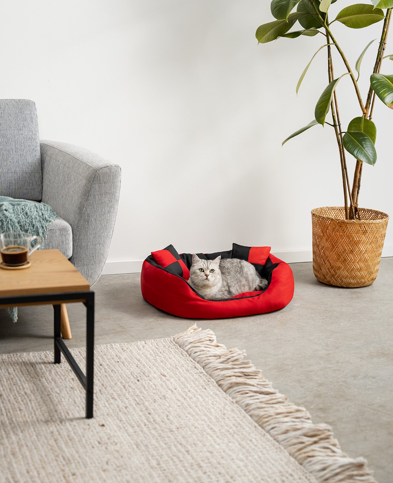 lionto Lit pour chat Coussin pour chat marron/beige
