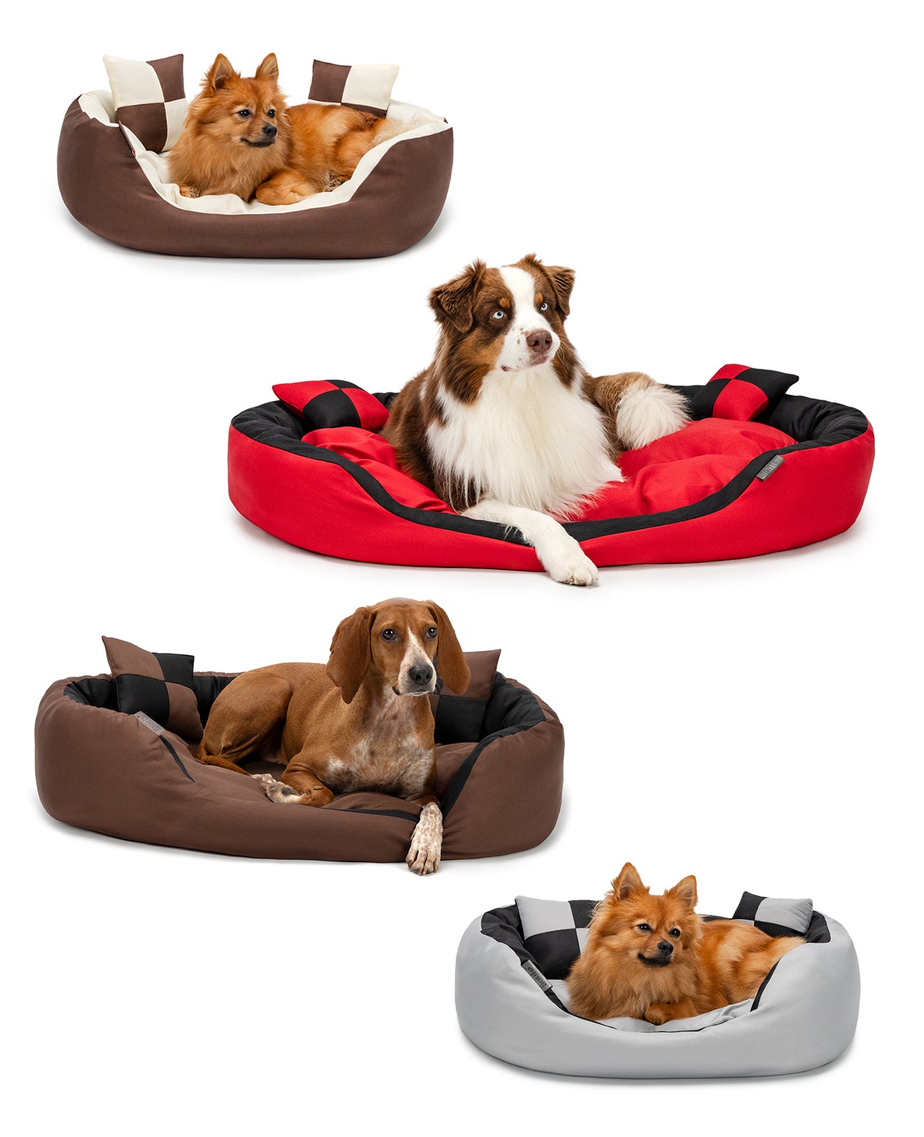 Lit pour chien 4 en 1 avec coussin réversible