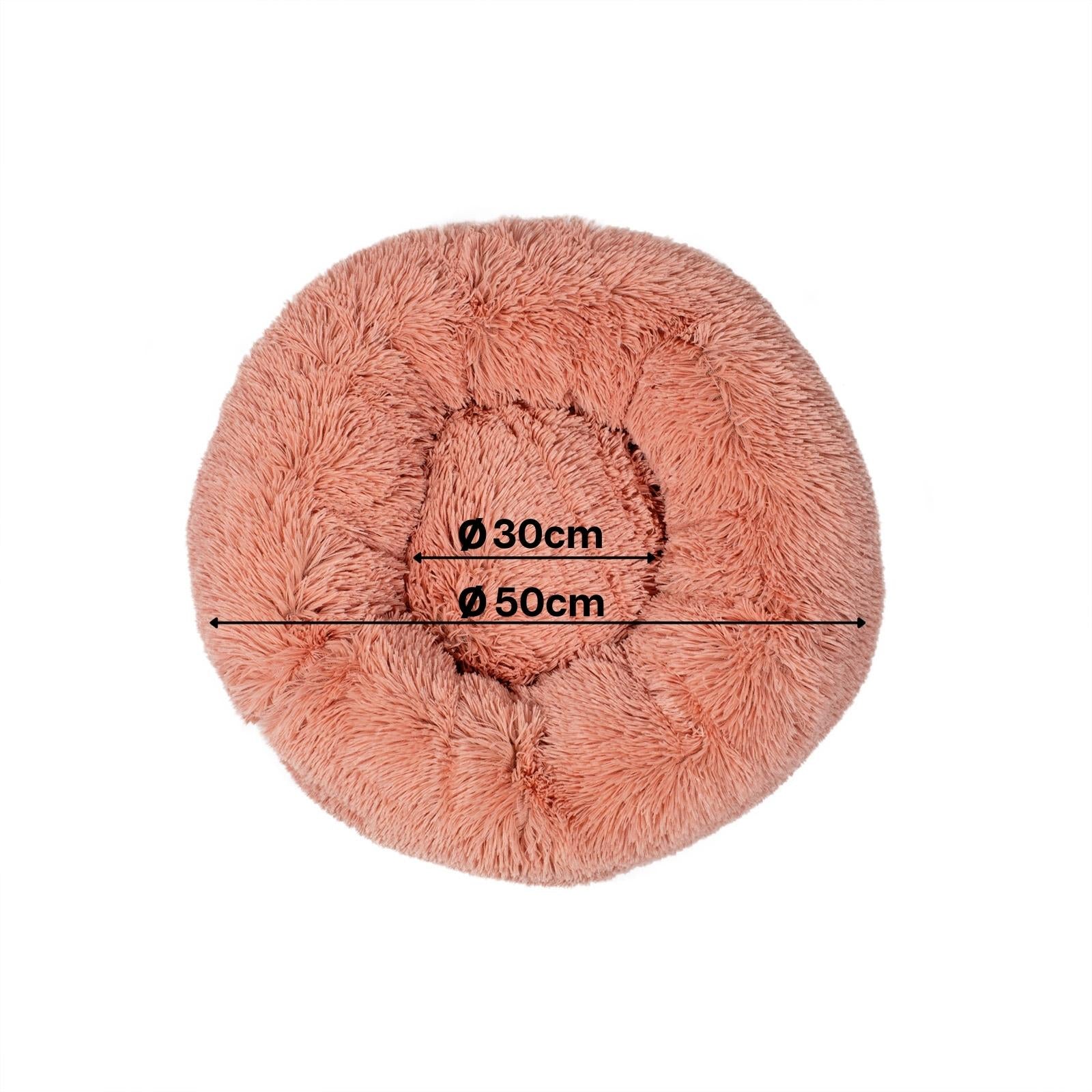 Lit rond pour chat en forme de beignet en peluche