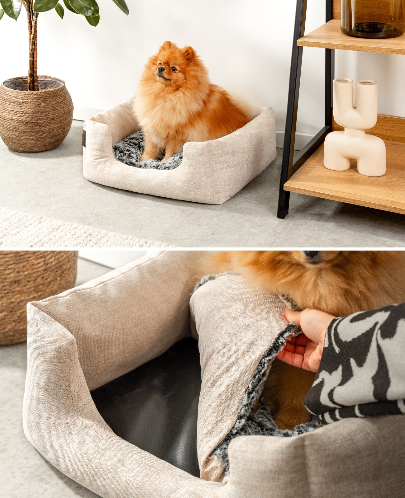 Lit pour chien avec coussin réversible