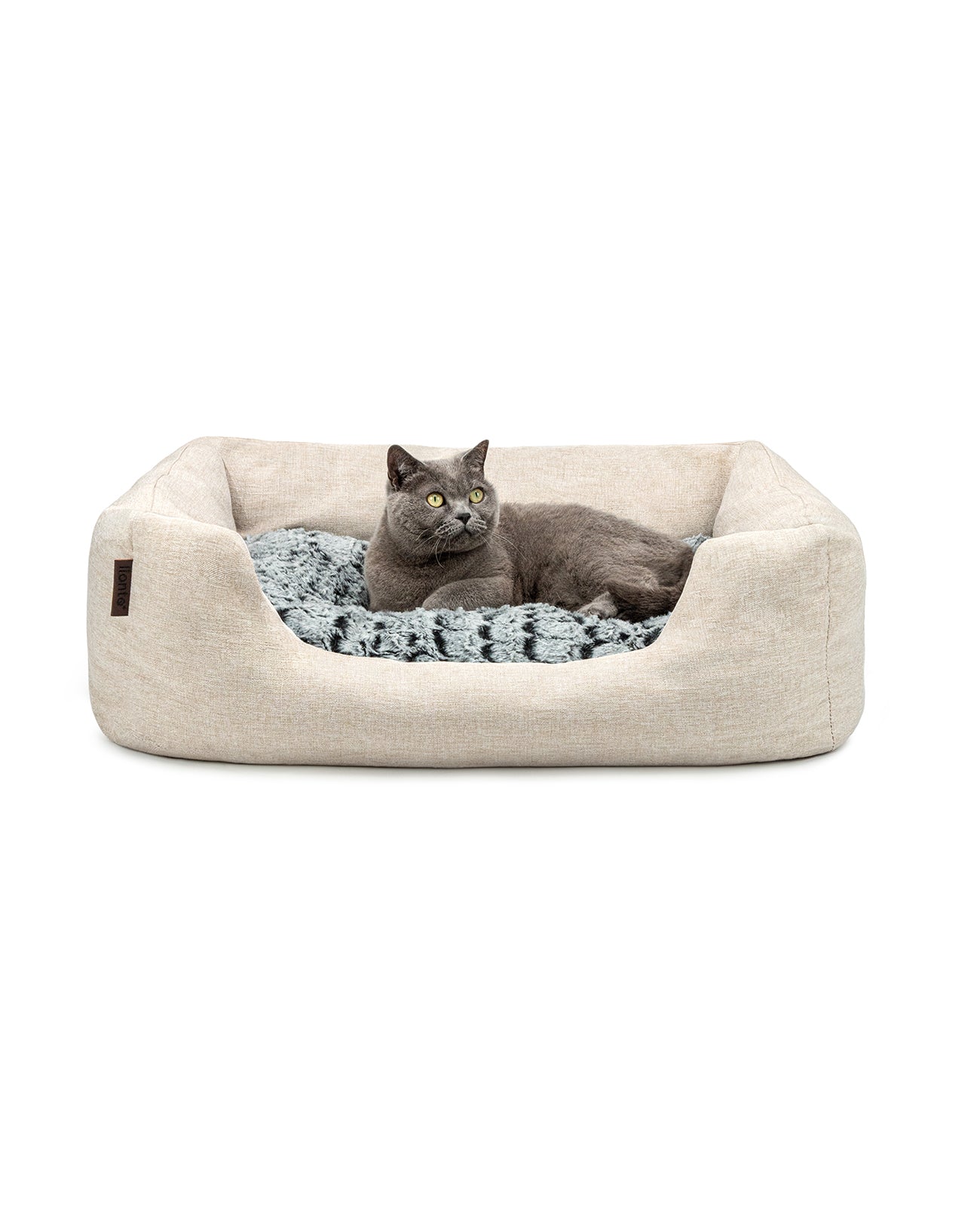 lionto Lit confortable pour chien, Canapé en tissu chinée