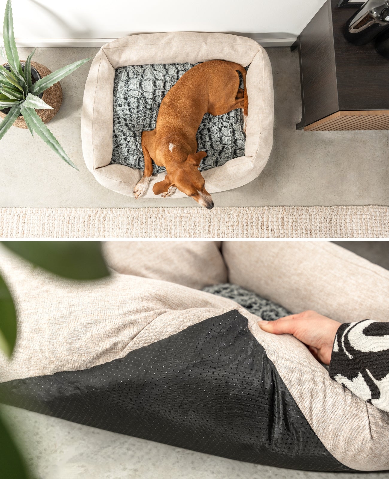 Lit pour chien avec coussin réversible