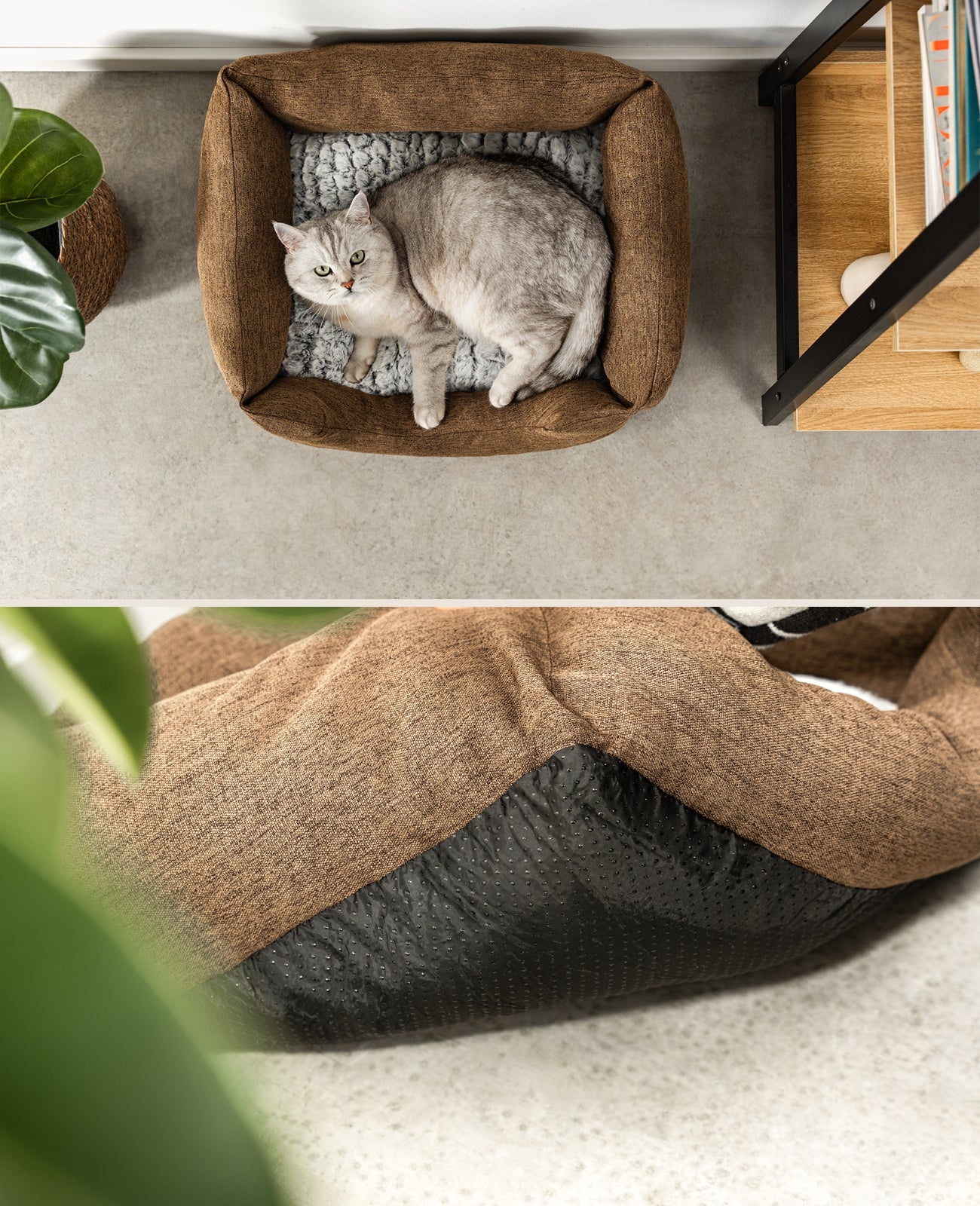 lionto Lit confortable pour chien, Canapé en tissu chinée