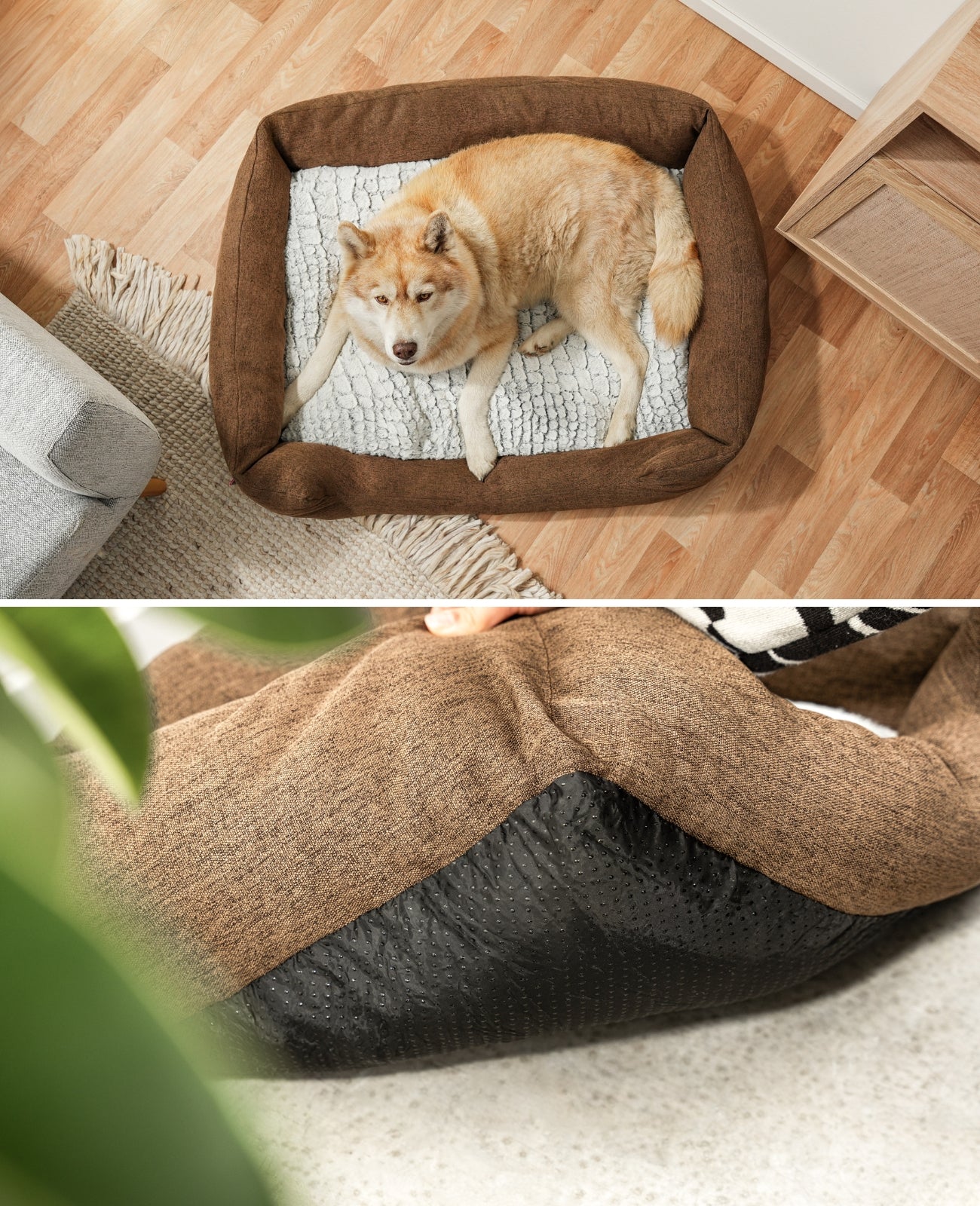 Lit pour chien avec coussin réversible