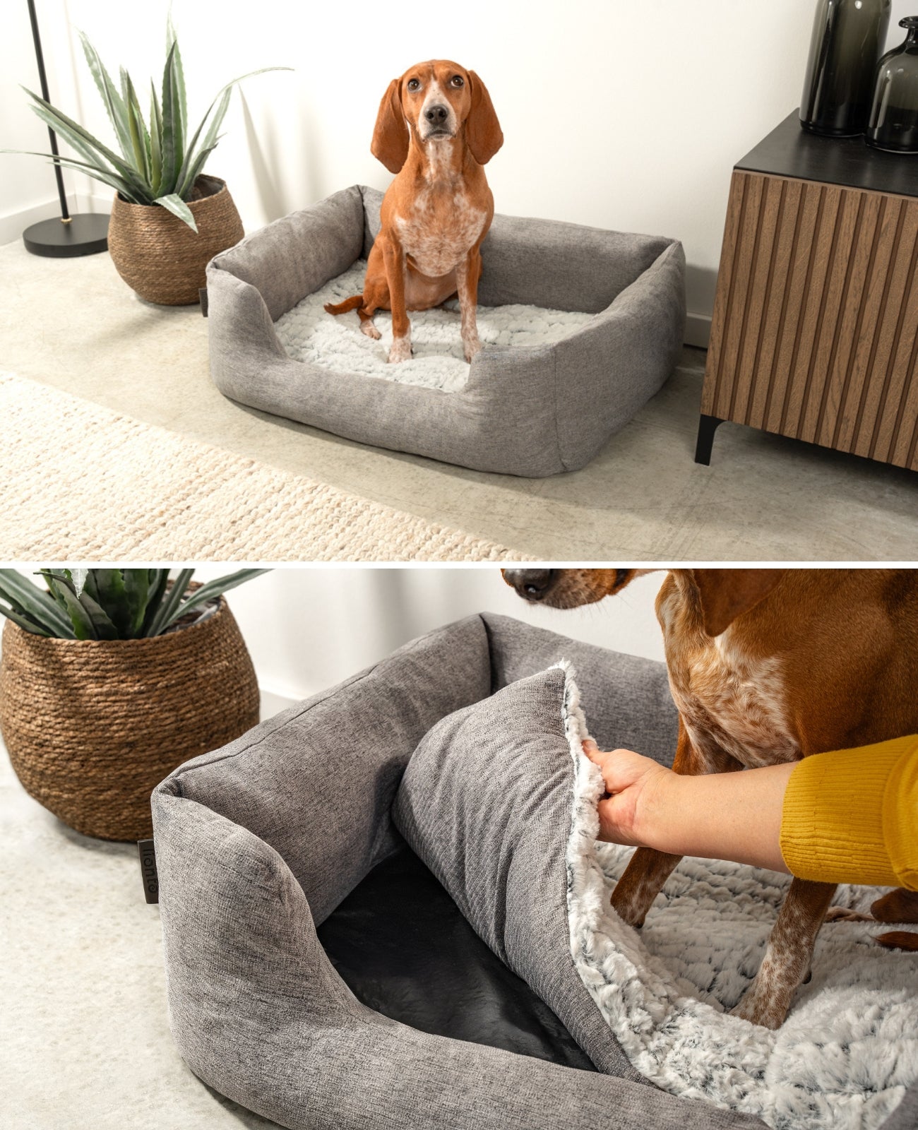 Lit pour chien avec coussin réversible