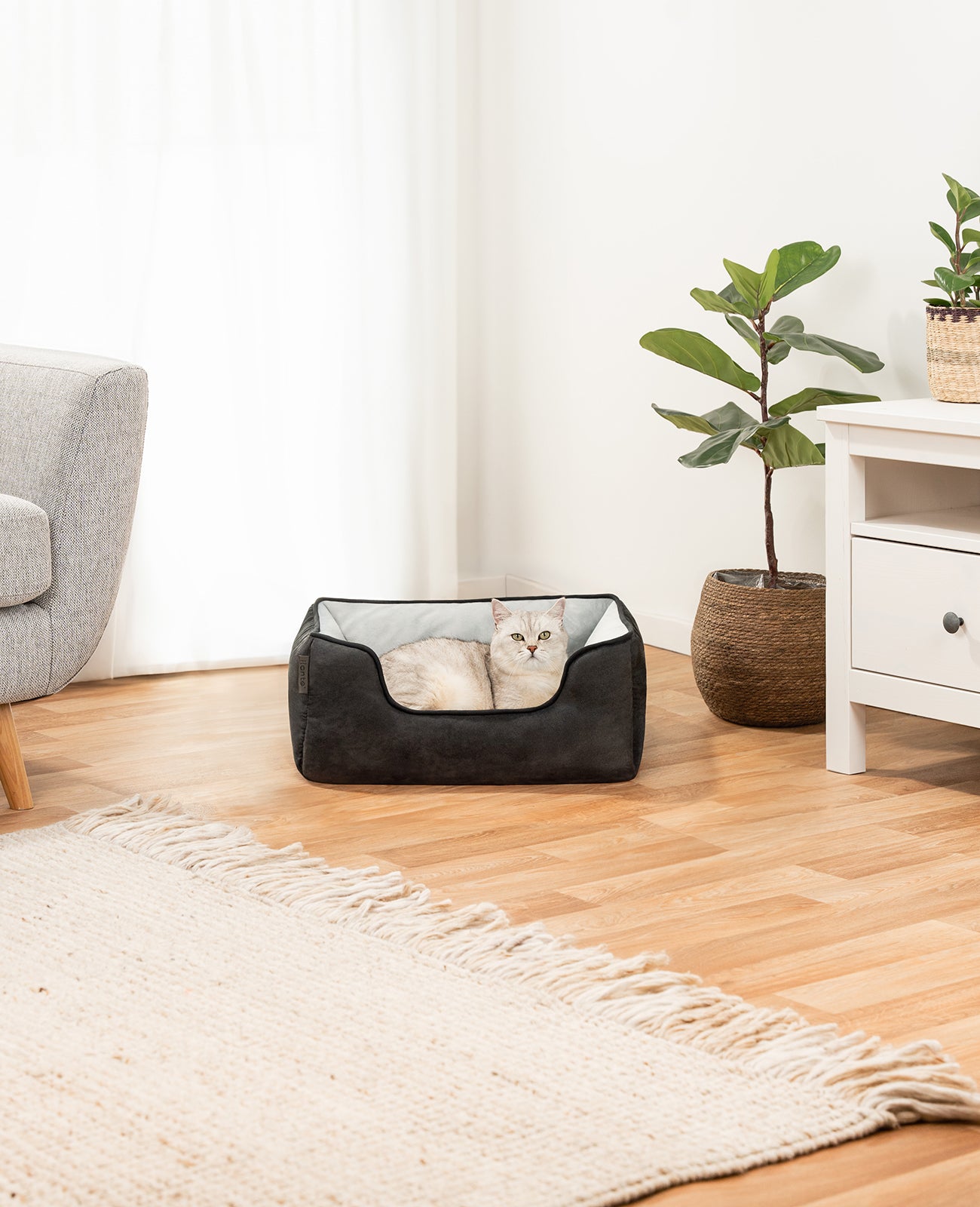 lionto Panier chat 2-en-1 lit chat coussin réversible diff. tailles et couleurs