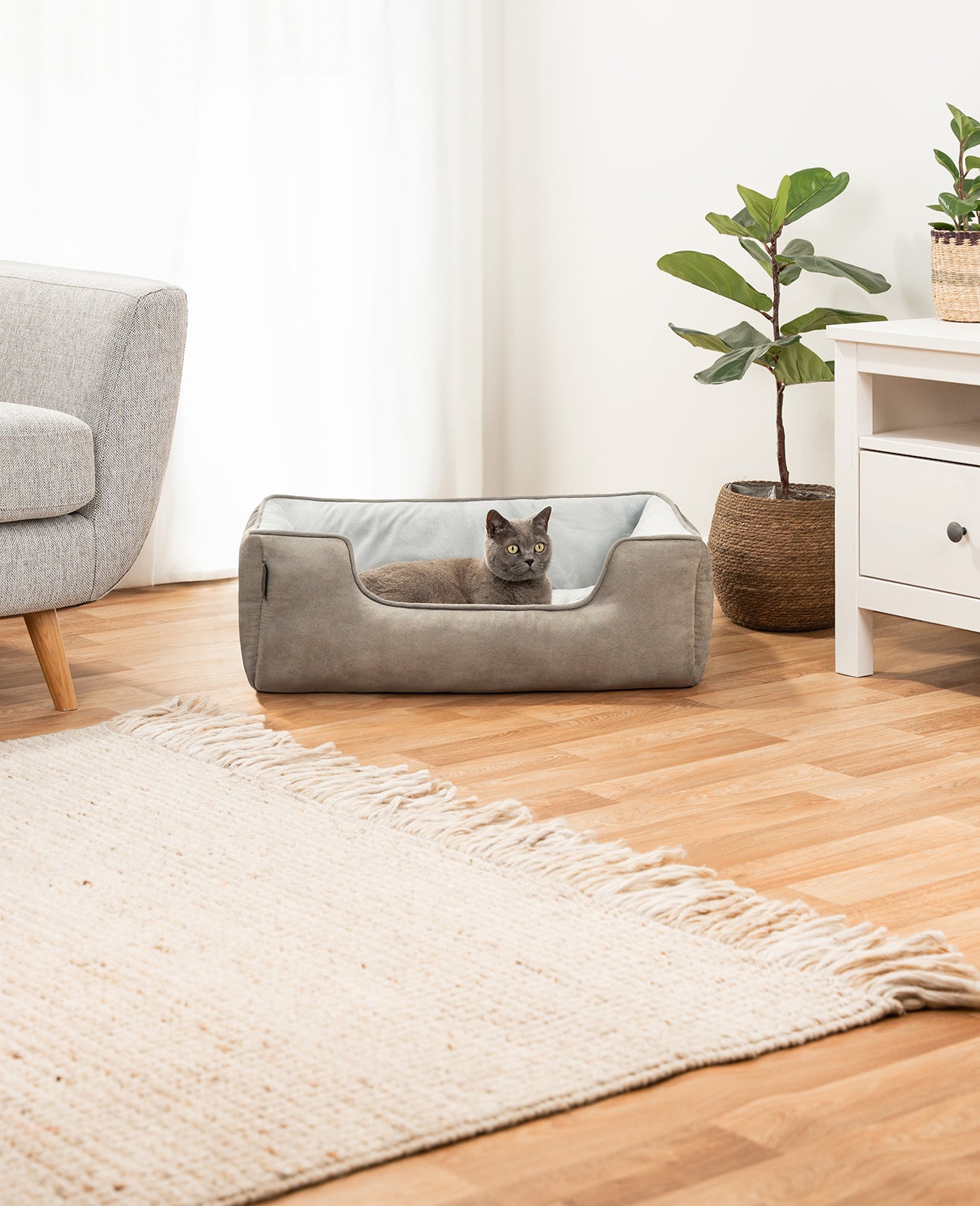 lionto Panier chat 2-en-1 lit chat coussin réversible diff. tailles et couleurs