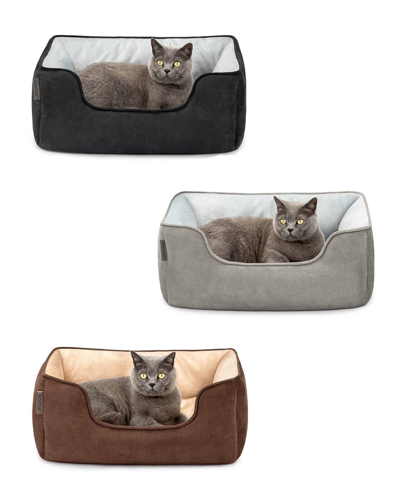 lionto Panier chat 2-en-1 lit chat coussin réversible diff. tailles et couleurs