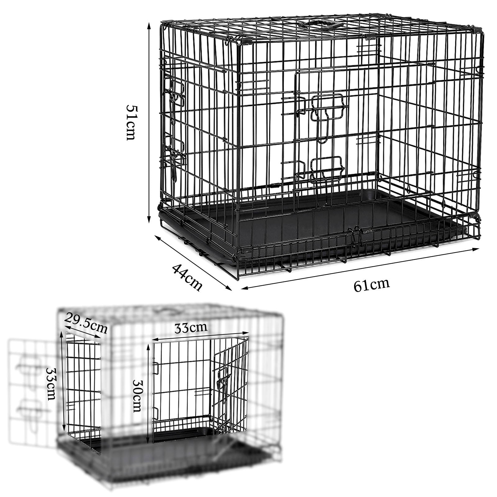 Cage de transport pour chat avec plateau de base