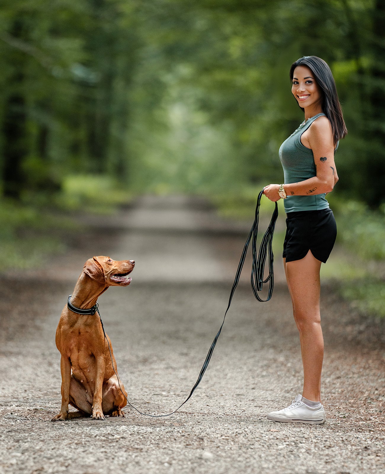 Gummierte Schleppleine für Hunde, reflektierend