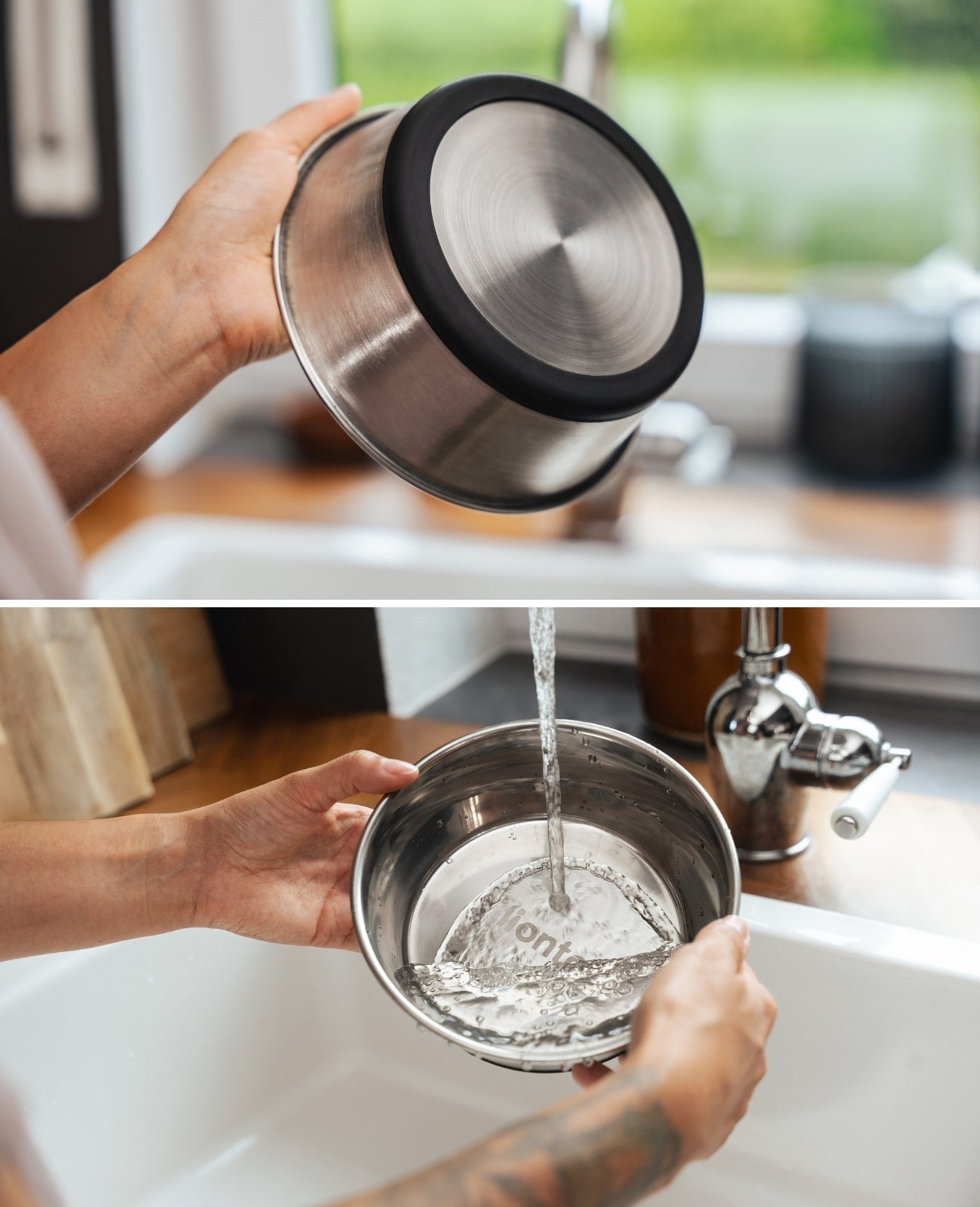 Gamelle pour chat en acier inoxydable, antidérapante