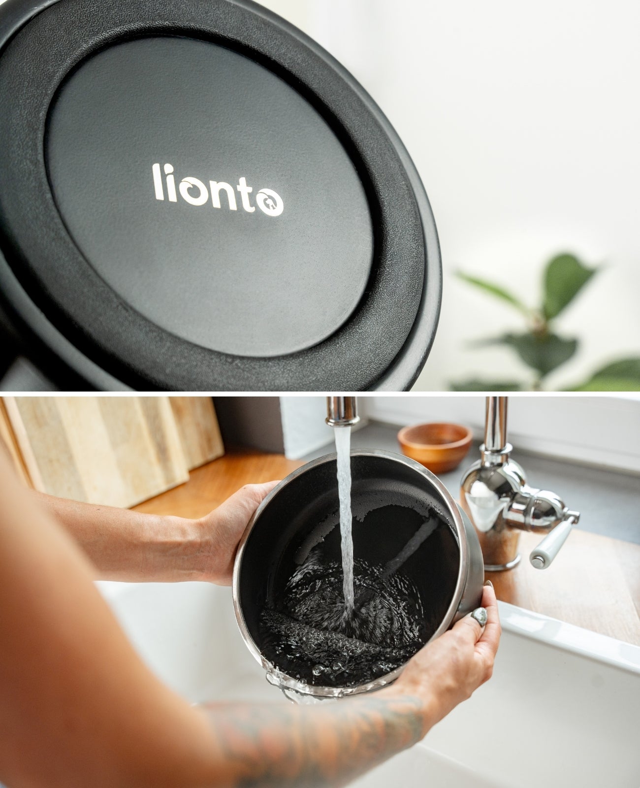 lionto Gamelle pour chien en acier inox, antidérapante & inoxydable, noir