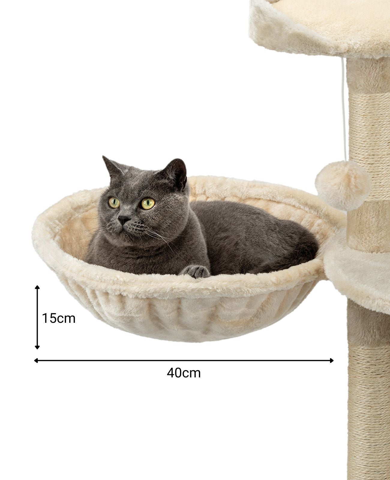 lionto Nid d'arbre à chat, 40 cm de diamètre, 15-25 cm de profondeur, différentes couleurs