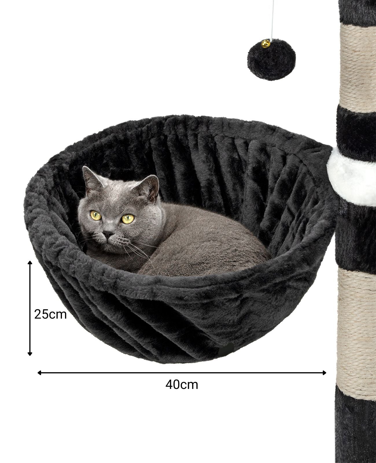 lionto Nid d'arbre à chat, 40 cm de diamètre, 15-25 cm de profondeur, différentes couleurs