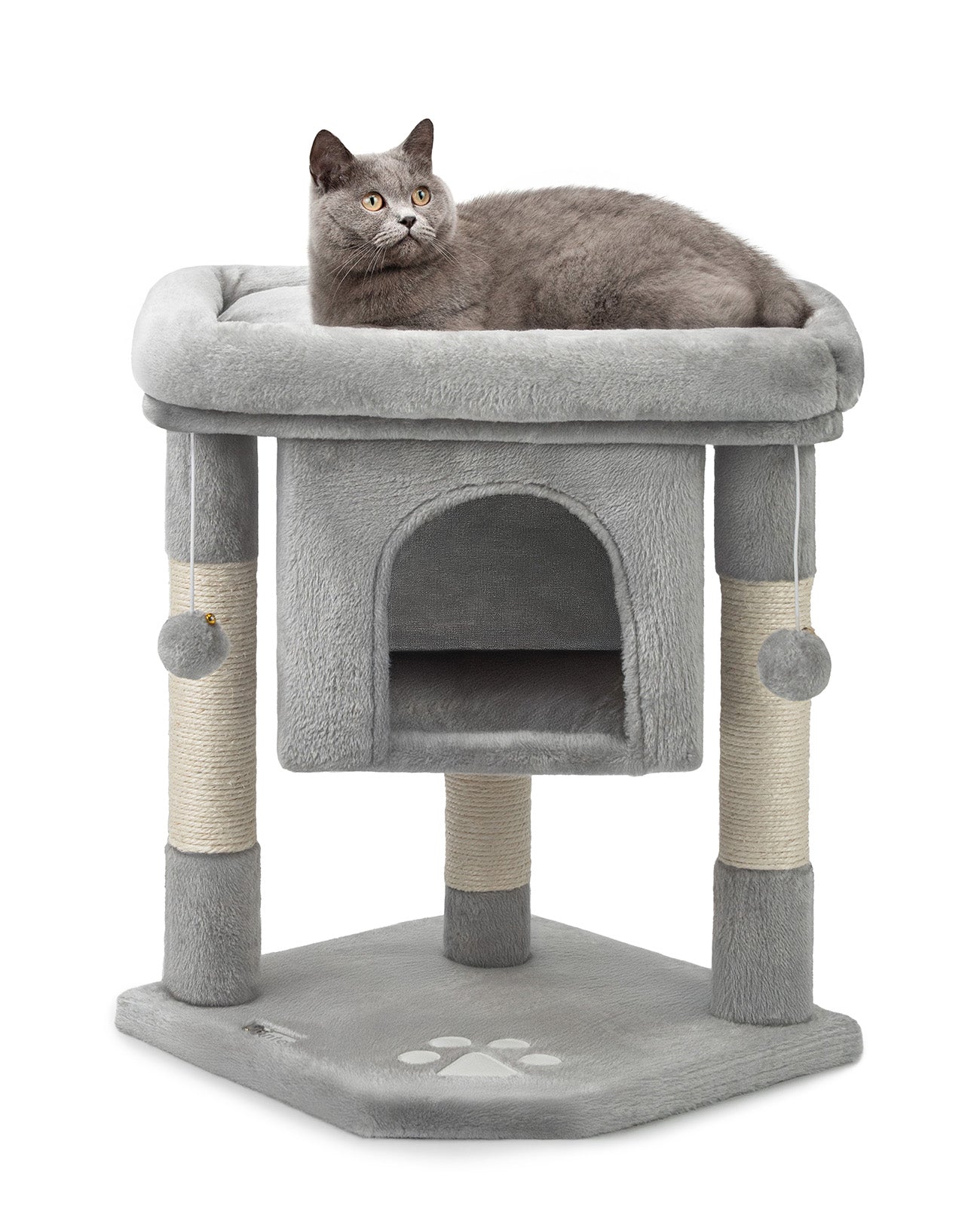 Arbre à chat, arbre à grimper, griffoir pour chat, H 60 cm, couleur au choix