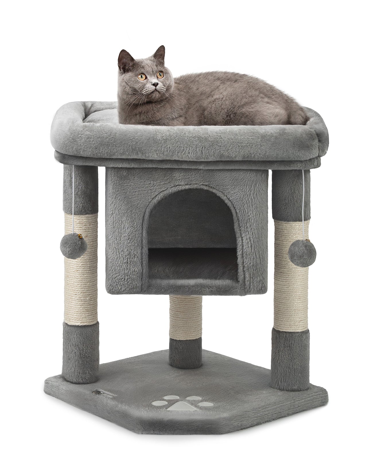 Arbre à chat, arbre à grimper, griffoir pour chat, H 60 cm, couleur au choix