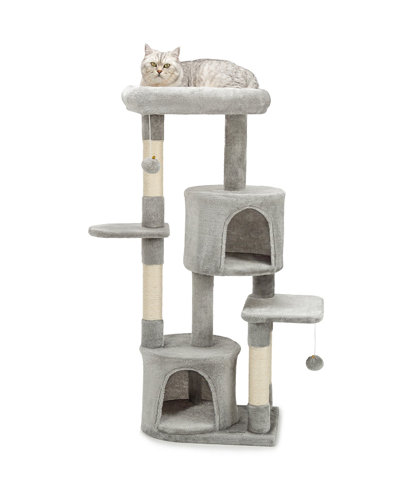 lionto Griffoir Arbre d'escalade pour chat hauteur 115 cm, gris clair