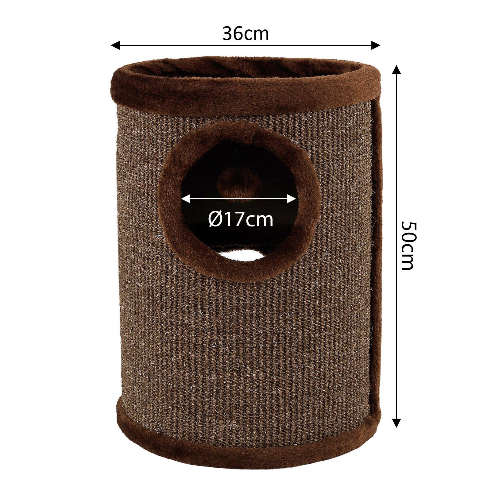 dibea, Tonneau Griffoir Colonne avec Sisal pour Gratter/Plateau avec Peluche