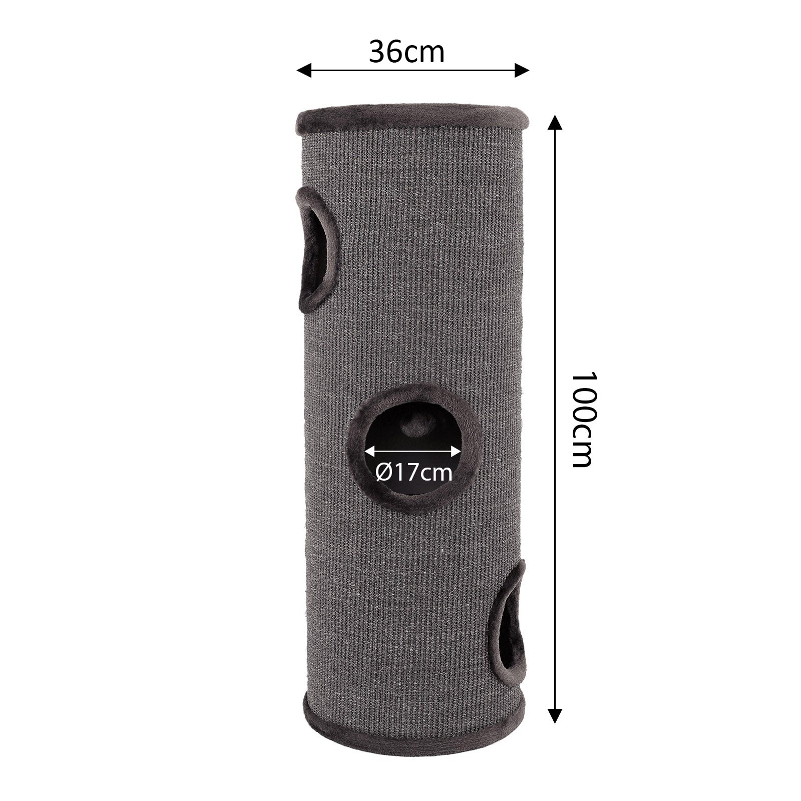 dibea, Tonneau Griffoir Colonne avec Sisal pour Gratter/Plateau avec Peluche