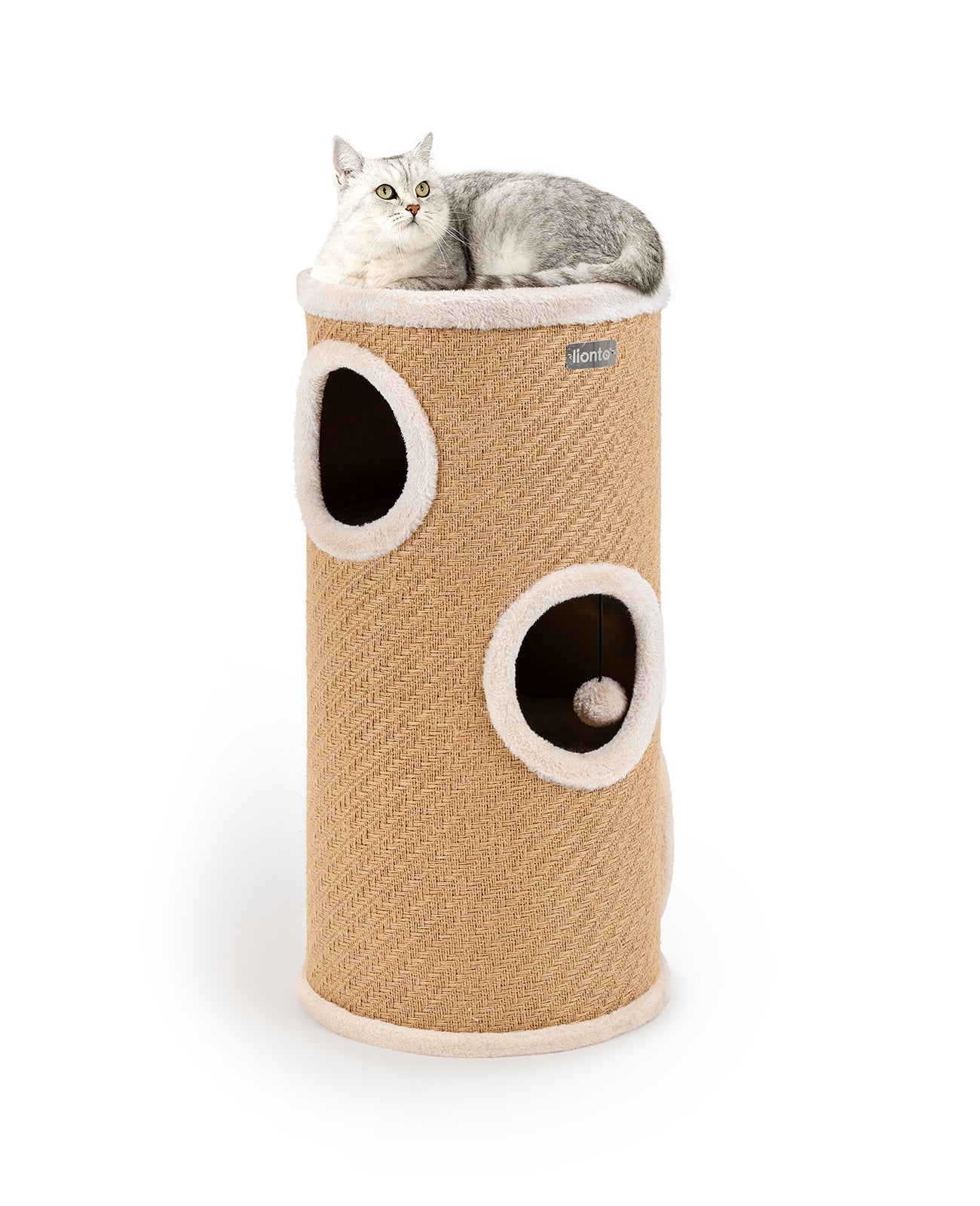 lionto Griffoir en jute, balle de jeu et bord en peluche, différentes hauteurs