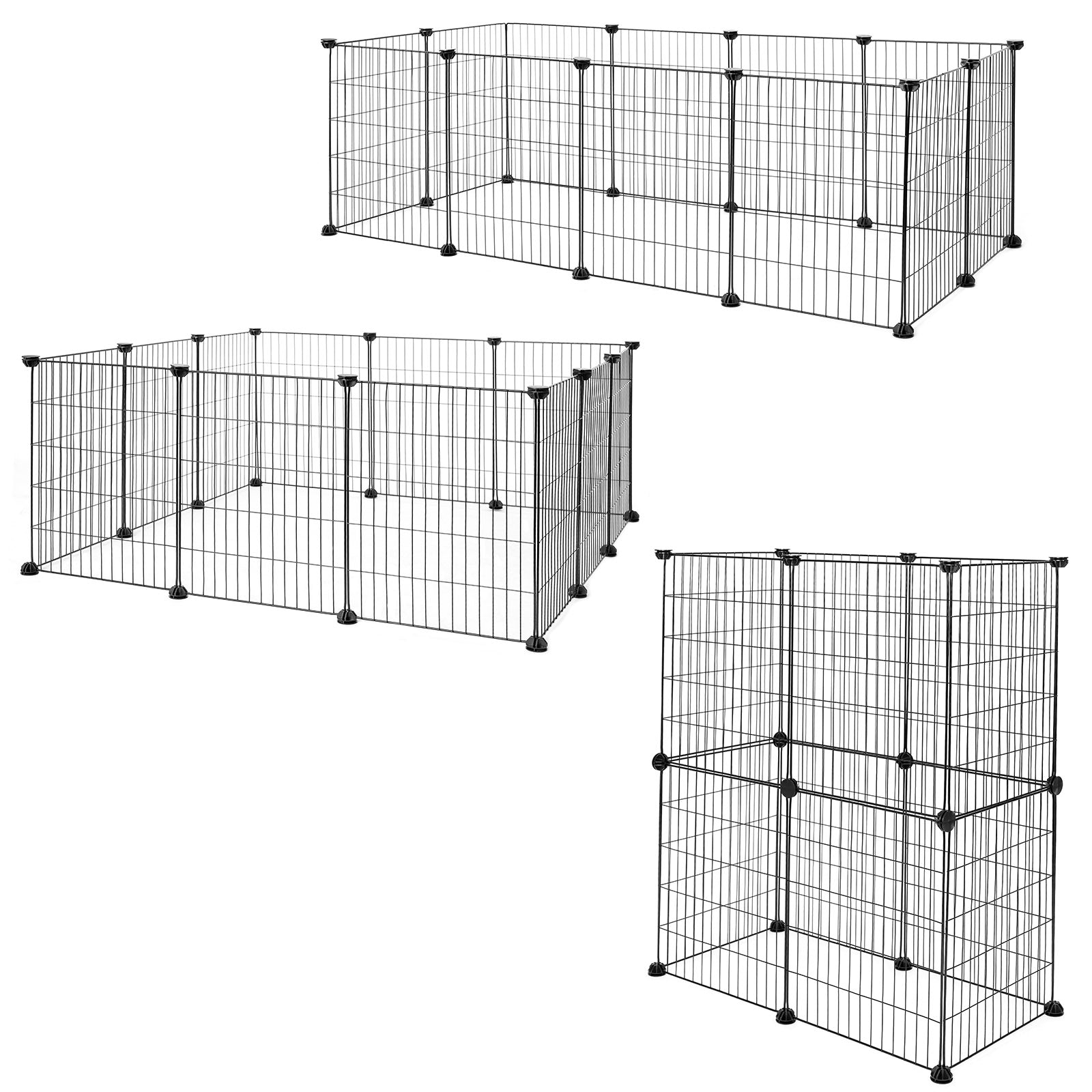 lionto Parc ouvert en métal enclos petits animaux parc petits animaux cage extensible