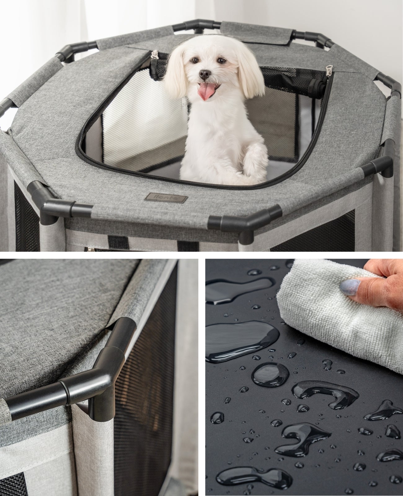 lionto Enclos pour chien en tissu Oxford & filet respirant, 2 tailles