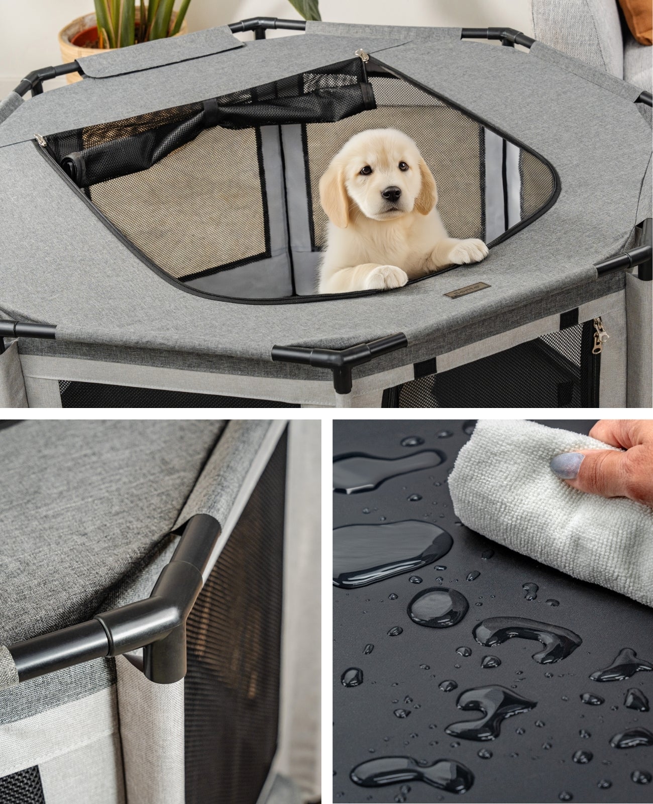 lionto Enclos pour chien en tissu Oxford & filet respirant, 2 tailles