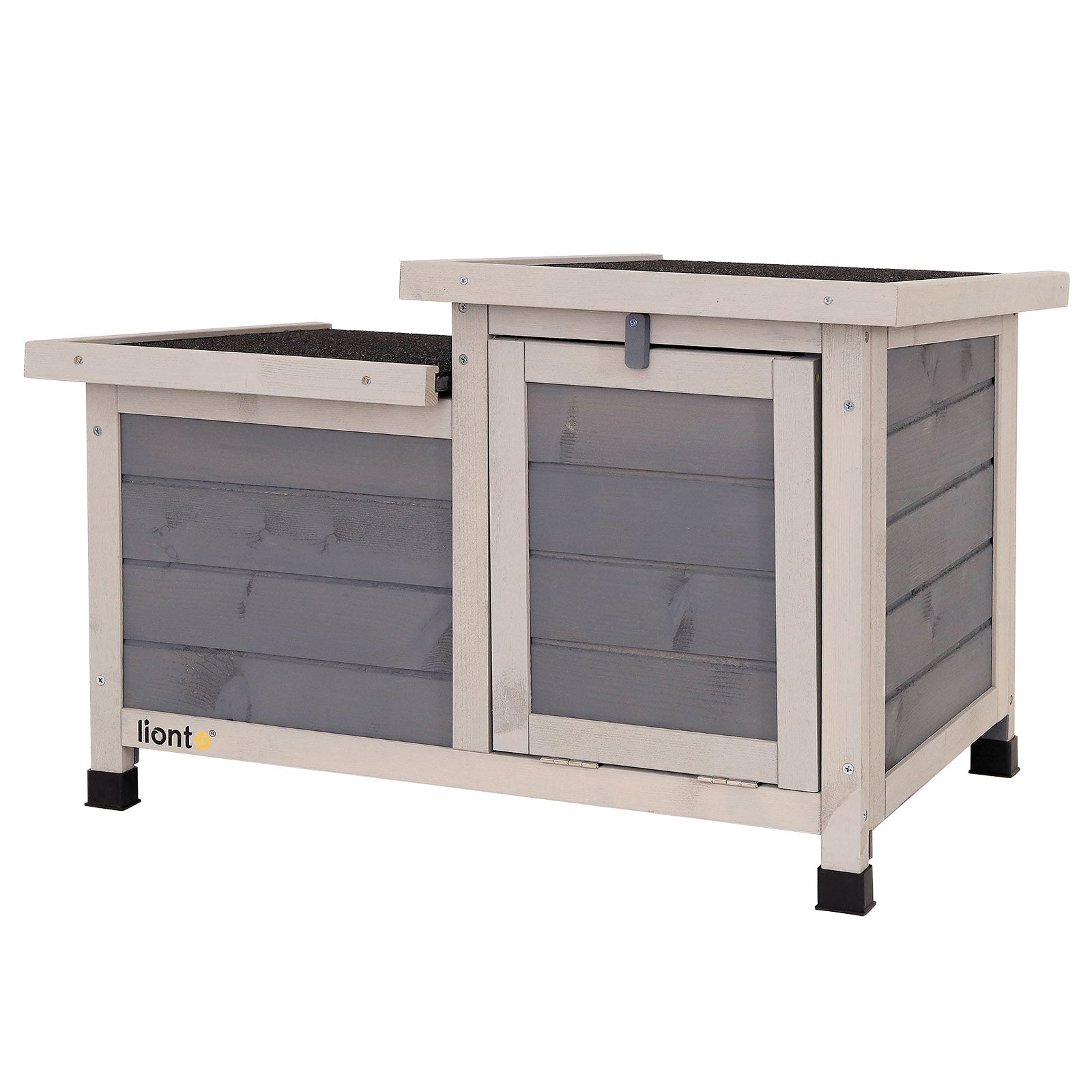 Kaninchenstall aus Holz mit zwei Eingängen