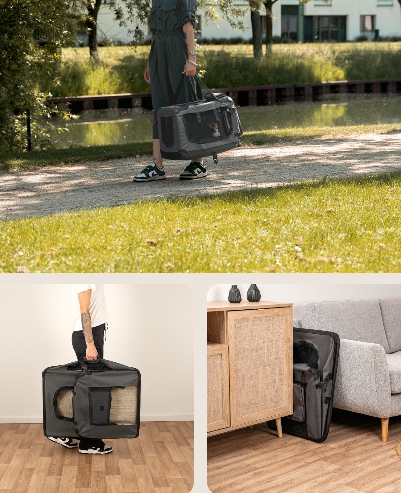 Boîte de transport pliable pour chat