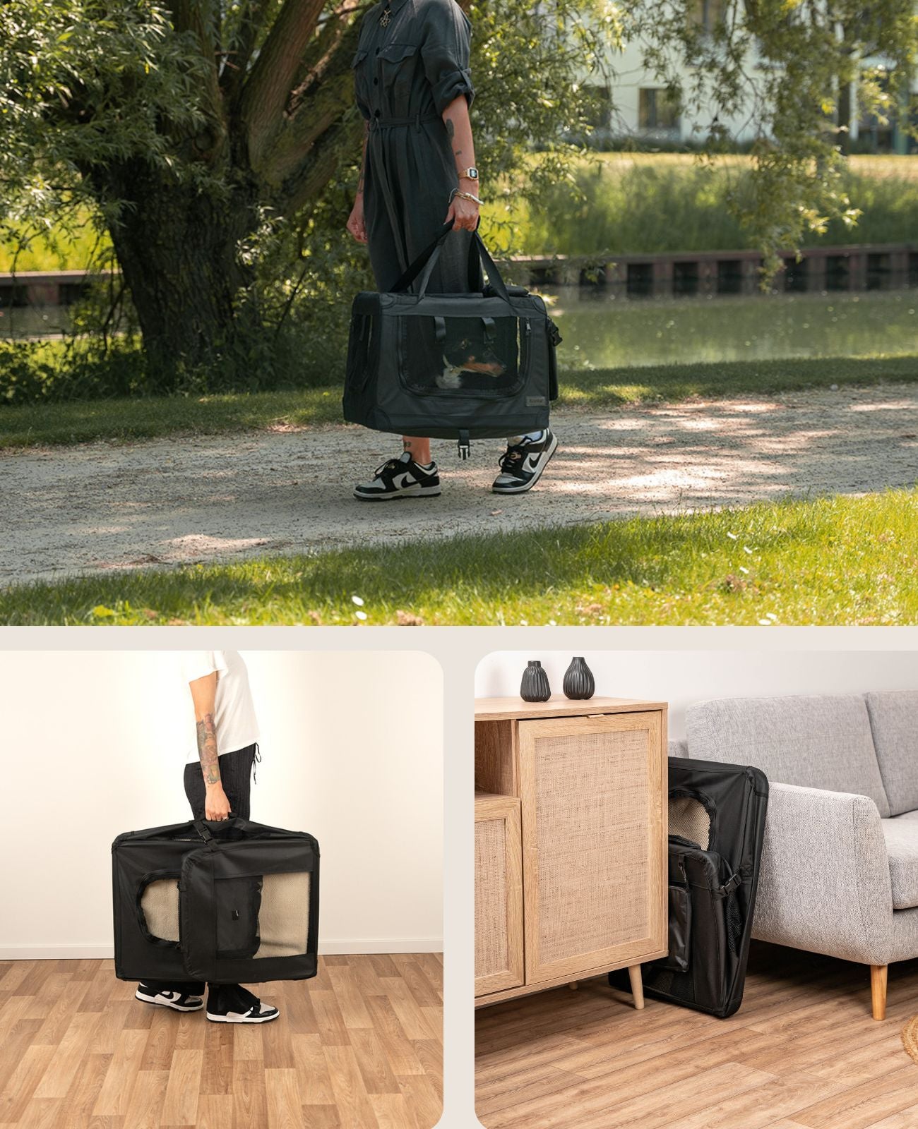 Boîte de transport pliable pour chat